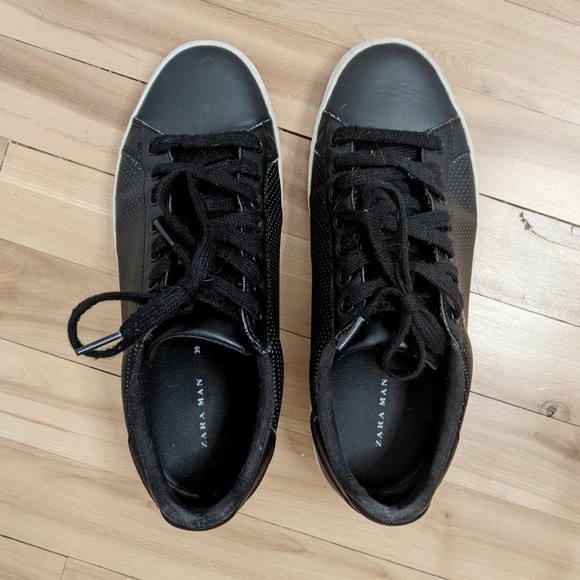Zara black faux leather sneakers - Picture 2 of 5